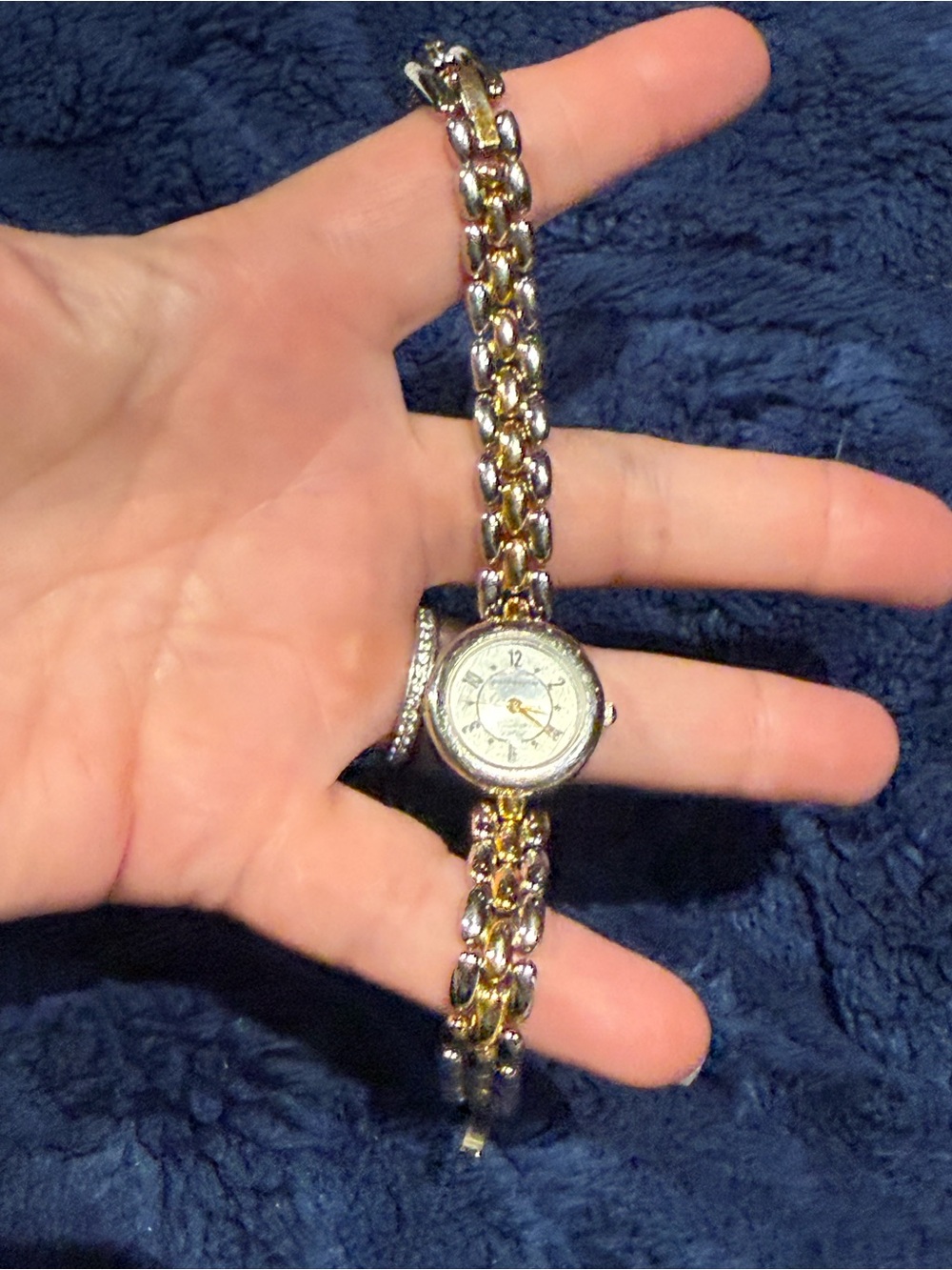 Vintage Liz Claiborne Two-Tone Gold and Silver Chain Link Bracelet Watch